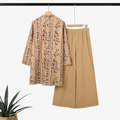 2025 ZANZEA Fashion Autumn Long Shirt Pant Suits Women Outfts 2 Piece Sets Long Sleeve Printed Tops Trousers Casual Tracksuits Badiee Stylez