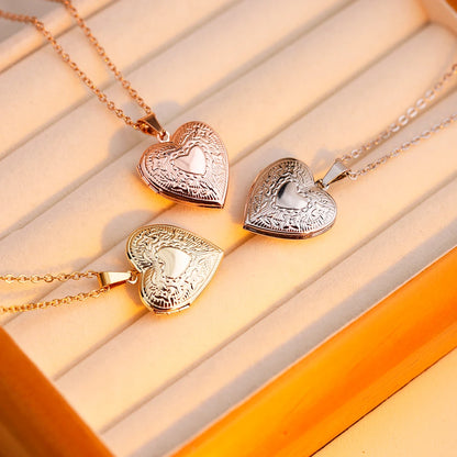 MaiLun 1pc Custom Photo Heart Locket Pendant Necklace Women Necklace Personalized Souvenir Gift Badiee Stylez