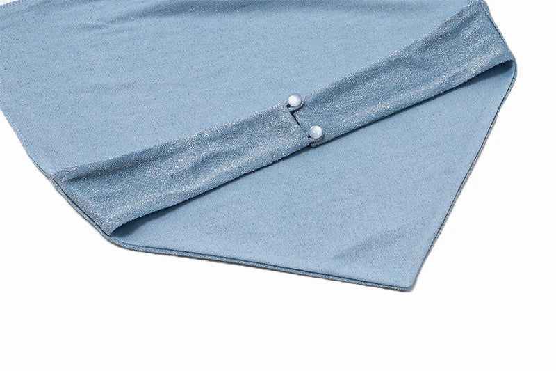 Xeemilo Y2K Shinny Backless Tank Top Sexy Deep V-neck Bandage Halter Crop Tops Aesthetic Irregular Shape Skinny Slim Women Camis