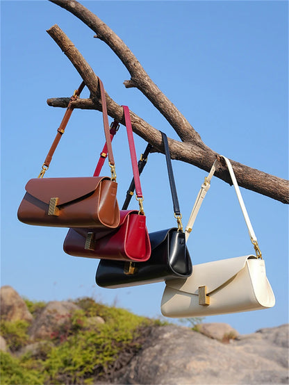 Toptrends Genuine Leather Underarm Shoulder Bags For Women 2025 Luxury Designer Crossbody Purses Envelope Flap Ladies Handbags