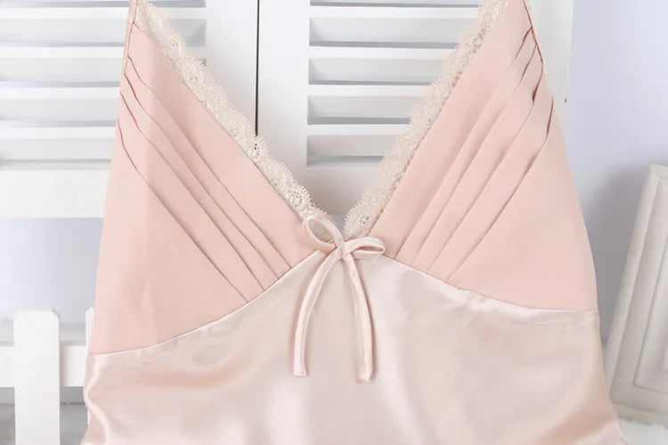 Black Pajamas Suit Lace Up Cami&shorts Set 2Pcs Satin Home Clothes Lady Sexy Lingerie Sleepwear Loungewear Plus Size 3Xl