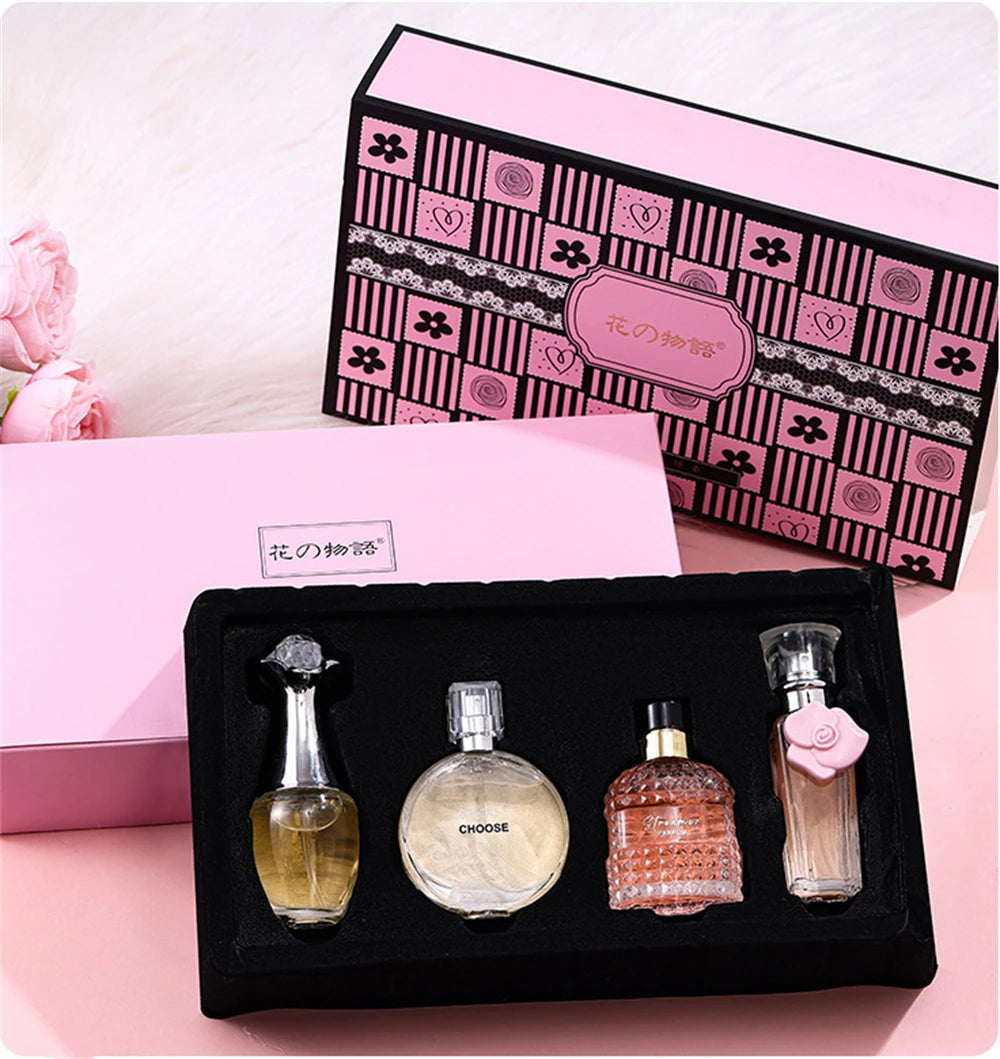 Brand Gift Box 4Pcs Set Perfume Women Parfum Femme 100ml Fresh Natural Floral Scent Spray Feminino Perfumes De Mujer Originales Badiee Stylez