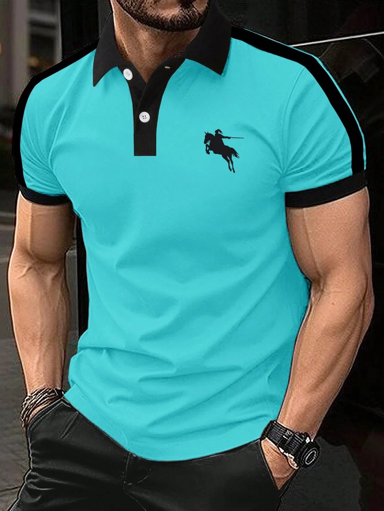 Men's Fashion Polo Shirt - Stylish Print, Lapel Button, Short Sleeve, Business Casual, Perfect for Golf and Everyday Wear