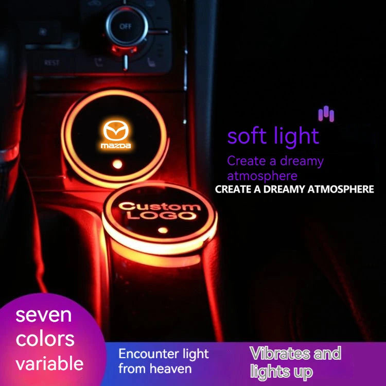 2PCS Car LED Water Cup Mat Drink Holder For Mazda MS Speed CX4 Atenza Axela MX5 CX7 CX5 CX9 RX8 CX30 Bt50 Badiee Stylez
