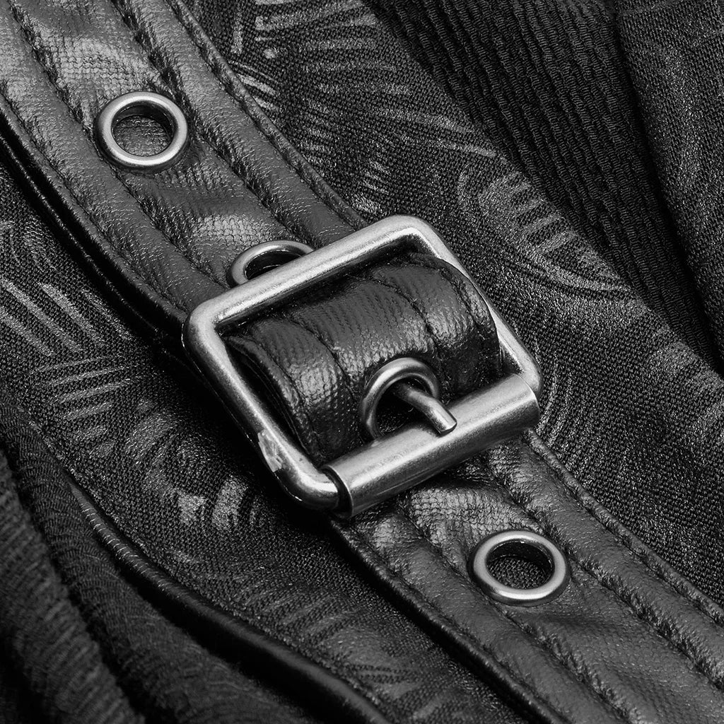 PUNK RAVE Women's Dark Punk Japanese Kimono Asymmetric Adjustable Party Club Stage Performance Irregular Personality Dress Badiee Stylez