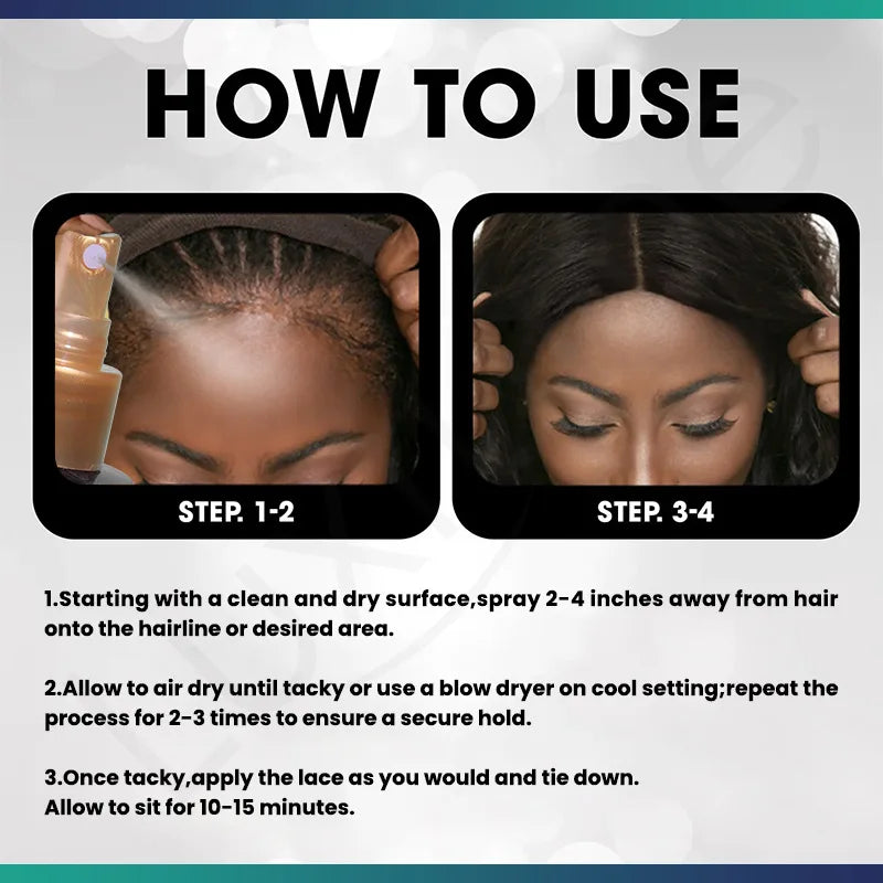 Lace Melting Spray, Lace Wig Melting Spray ,Strong Natural Finishing Hold, Wig Melting Spray & Hair Adhesive for Wigs,Wig Adhesi