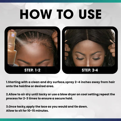 Lace Melting Spray, Lace Wig Melting Spray ,Strong Natural Finishing Hold, Wig Melting Spray & Hair Adhesive for Wigs,Wig Adhesi