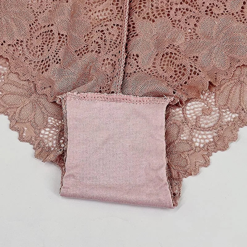 5 PCS/Set Mesh Briefs M-2XL Lace Panties Sexy Transparent Underwear Low Rise Panties Girls Intimates Lingeri Badiee Stylez