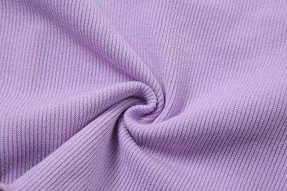 Chic Crop Tops Tees Tie Dye With Sequin Patchwork Women Summer T-shirts Ruffles Hem Purple Or Bule Clothes