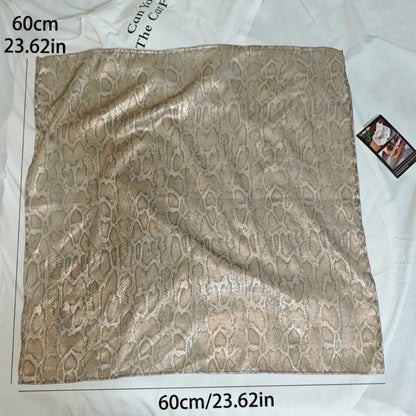 Headwear Y2K Snake Print Hair Scarf Soft Hip Hop Serpentine Hair Band Square Turban Snake Punk Bandana Streetwear