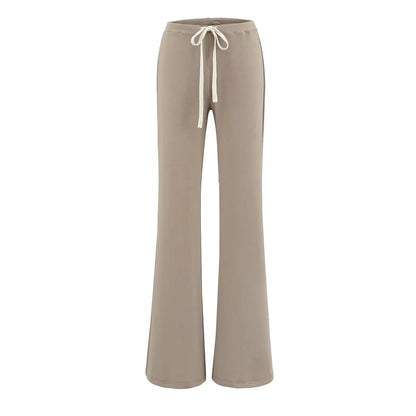 High waisted wide leg micro flared pants spring new style with a drooping feel, home stretch casual pants pantalones mujer