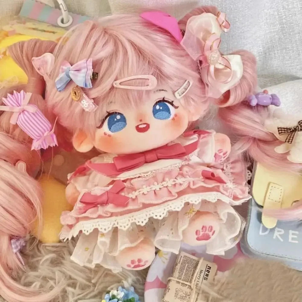 Pretty Dress Clothes for 20cm Cotton Doll, Kpop Plush Dolls Cute Outfit JK Dress Hoodie Casual Set Doll's Accessories 37