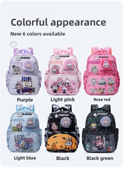New Large Capacity Bag Children Backpack Cute Cartoon Primary School Bag Shoulder Bag New Kids Practical Portable Backpack