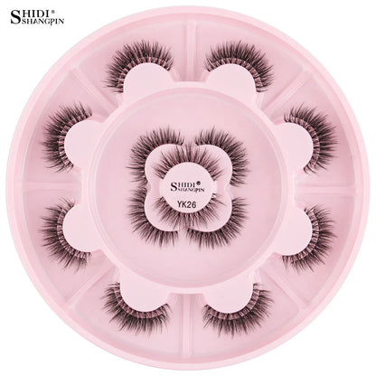 SHIDISHANGPIN 5/10Pairs False Lashes Cat Eye Eyelashes Eyelash Extension 3D Mink Half Lashes Natural Makeup faux Cils maquiagem 11 Pairs YK26