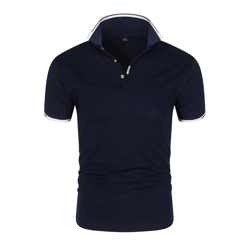 Men’s High-Quality White Golf Polo Shirt - Casual Short Sleeve Summer Style