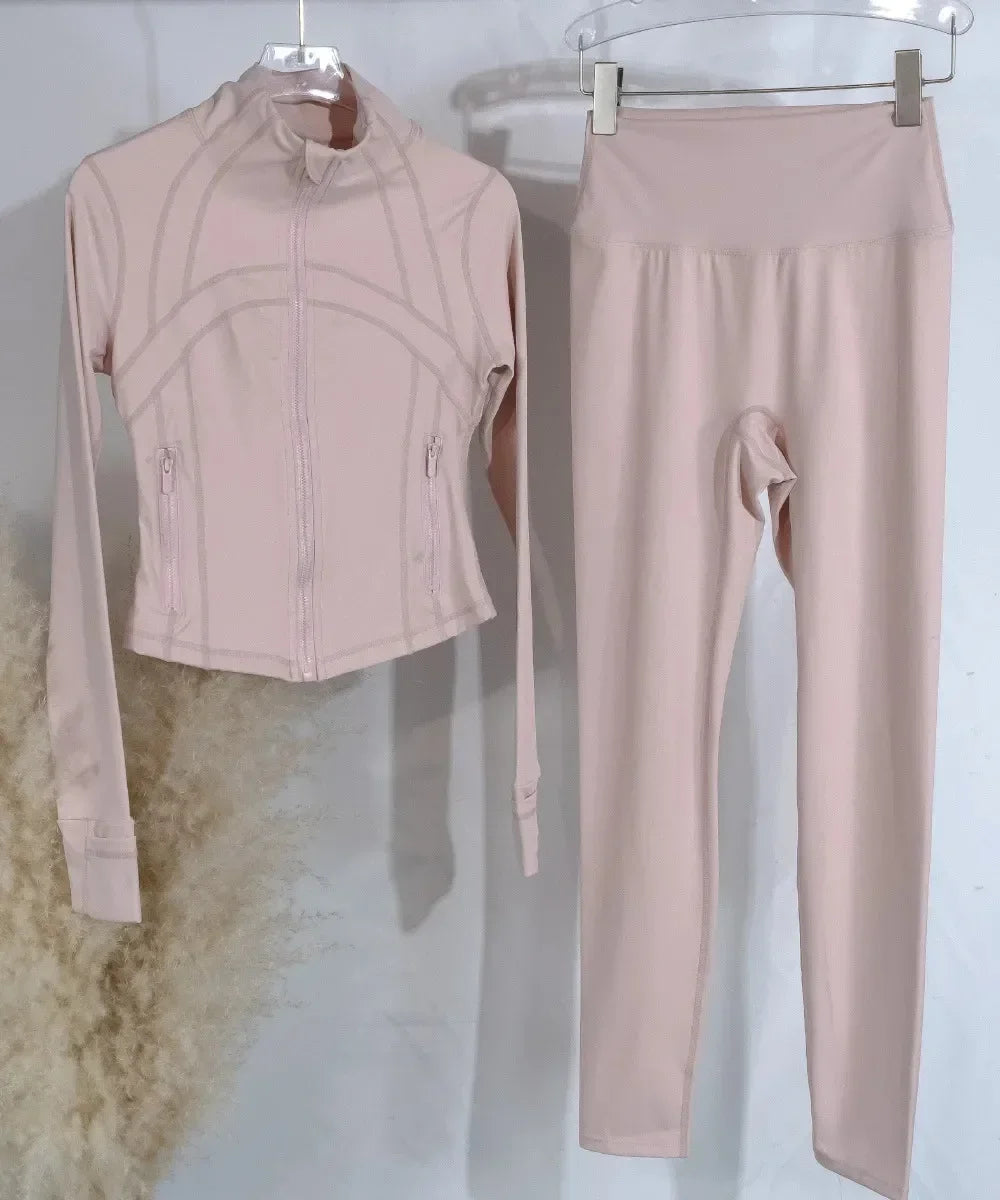 2025 Gold Label Short Sport Jacket Set Women's Yoga Clothes Slimming Fitness Jacket Active Wear Exercise Clothing Female Badiee Stylez