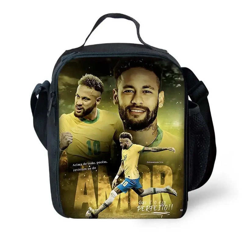 Game Football Child School Backpack with Lunch Bags ,Pencil Bags ,N-NeymarS School Bags for Boys Girls Best Gift CB-213HJJ06A7