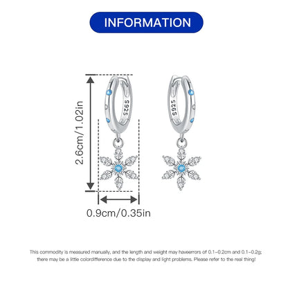 Earrings For Women Silver 925 Fashion Butterfly Snowflake Earrings Cubic Zircon Ear Studs Silver 925 Original Jewelry Gifts