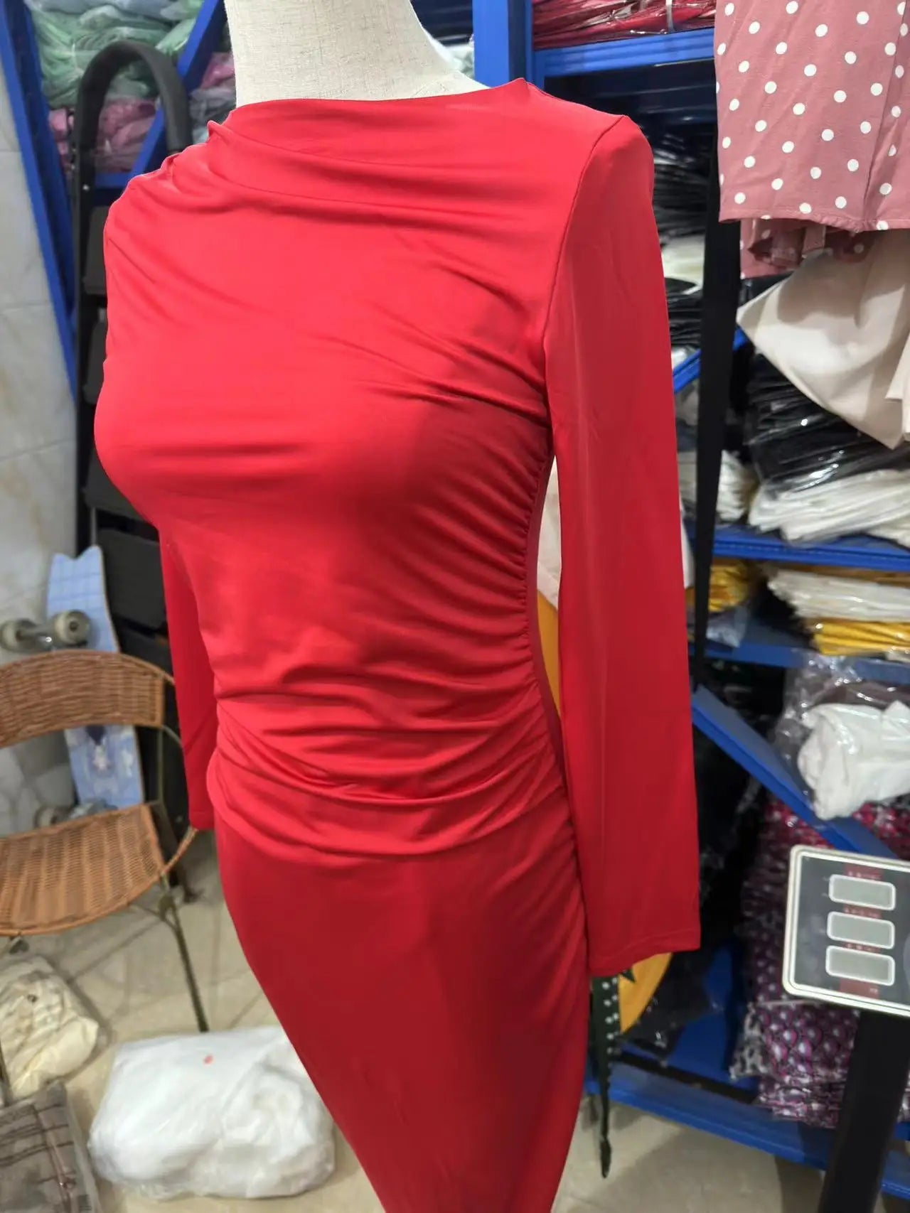 Sexy Bodycon Long Sleeve Midi Dress Women 2024 Autumn Slim Solid Party Package Hip Elegant Dresses For Women Robe Femme