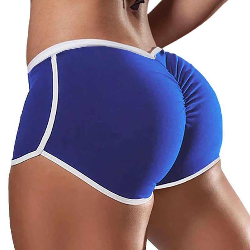 Women Summer Sports Fitness Skinny Slim Shorts Causal Yoga Shorts Shorts Low Waist Stretchy Gym Clothing Short Pants blue