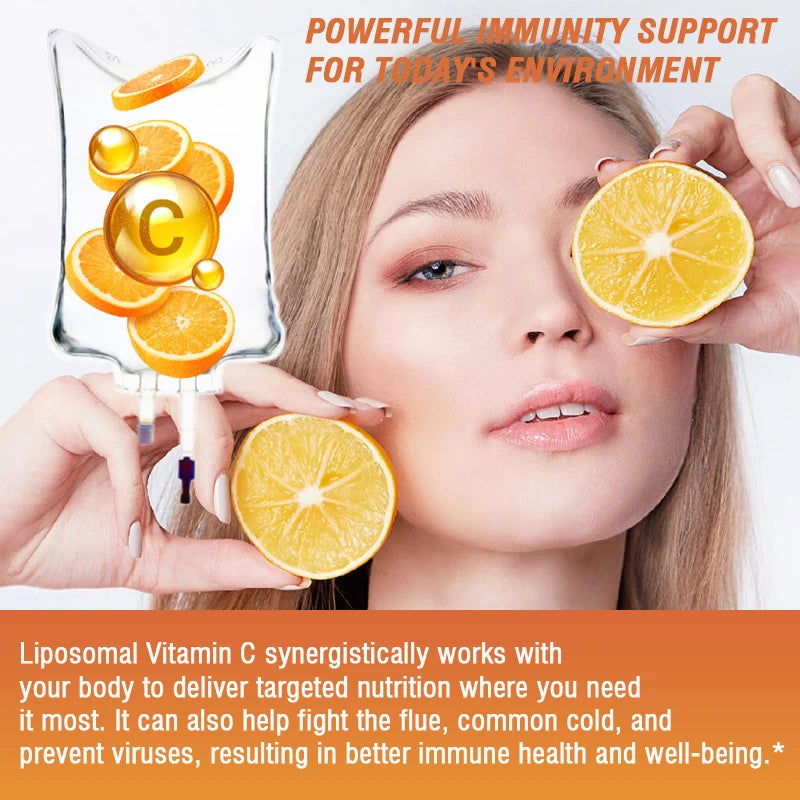 Liposomal Vitamin C Capsules - Promotes Collagen Production, Supports Skin, Immune Health, Powerful Antioxidant