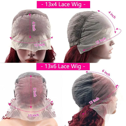 30Inch Burgundy Bone Straight 99J Colored 13x4 Lace Front Wig Human Hair 13x6 HD Transparent Lace Frontal Wigs For Women Badiee Stylez