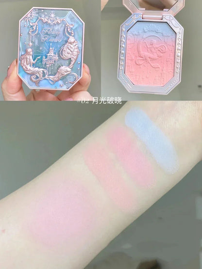 Flower Knows Cheek Blush Moonlight Mermaid Tri-Color Gradient Blusher in Matte Finish Vegan Cruelty Free Private Label Makeup 02