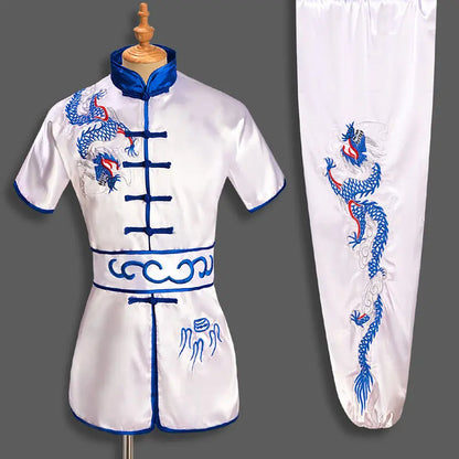 Men Women Chinese Traditional Dragon Wushu Uniform Kung Fu Clothing Set Martial Arts Uniform Tai Chi Kleding Taoist Shaolin Badiee Stylez