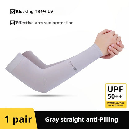 Summer UV protection Breathable Sun Protection Sleeves Breathable UV Protective Gear for Sports Driving Outdoor Adventures One Size GREY