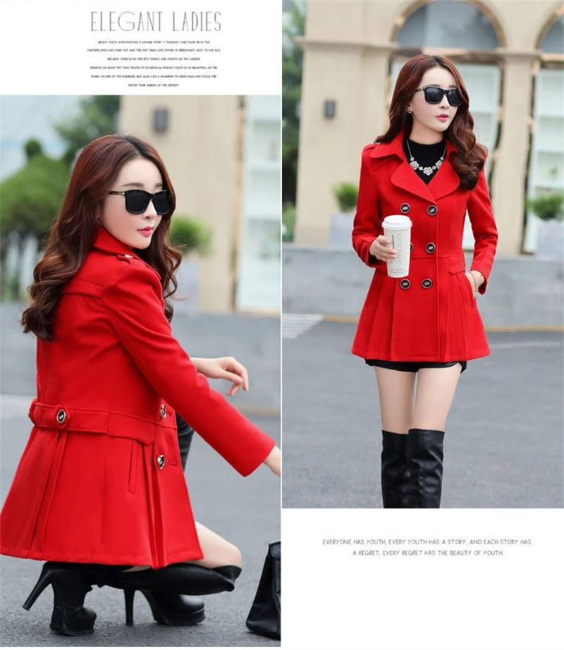 Women's Suit Woolen Coat 2024 Autumn Winter Age Reduction Elegant Ladies Wool Coat Appear Thin Fashion Short Lady Outerwear