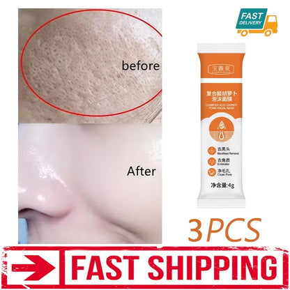 Acidity Pore Shrink Face Serum Remove Blackheads Acne Oil Control Repair Essence Moisturizing Nourish Pores Firming Facial Care 3pc-12g