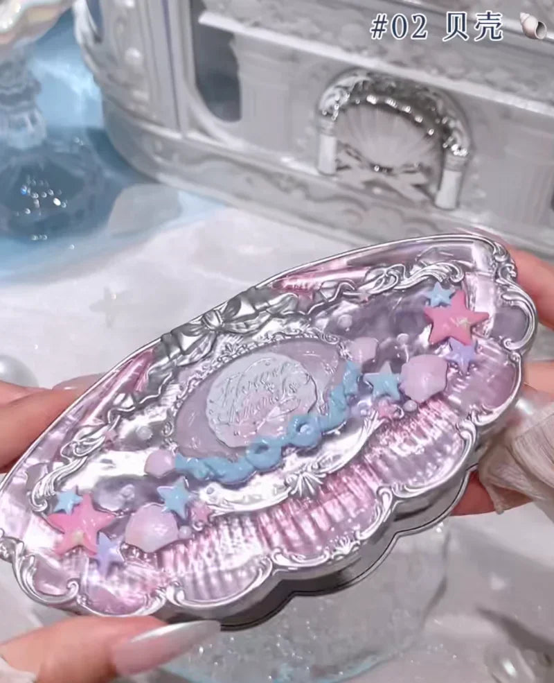 FlowerKnows Shell's Jewel Series Eyeshadow Palette 6Color Matte Shimmer Glitter Eye Makeup Embossing Cosmetics Beauty Eye Shadow