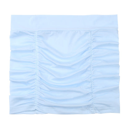 Womens Sexy Bodycon Mini Skirt Ruched Elastic Bands Semi-Sheer Skirt Hip Wrap Lingerie Nightwear Pencil Pole Skirt for Nightclub