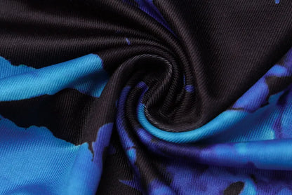 Dulzura Tie Dye Print Lace Up Side Slit Midi Dress For Women Ruffle Long Dress Bodycon Sexy Party Club Outfits 2024 Summer Y2K