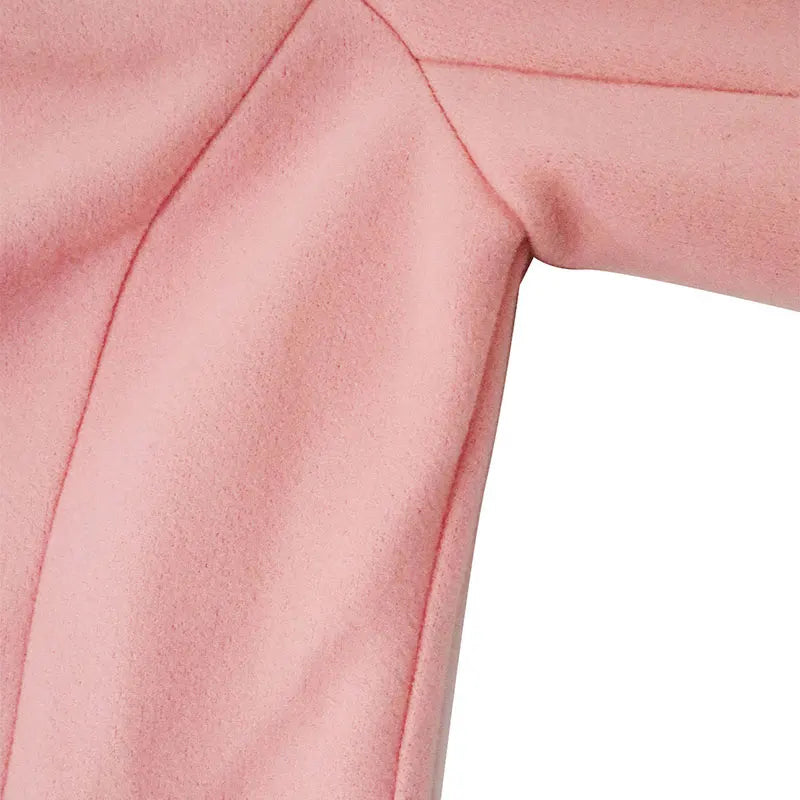 Women Trench New Autumn Winter Pink Coat Fashion Streetwear Suit Collar Button Elegant Lady Coat Trench Slim Versatile Clothing