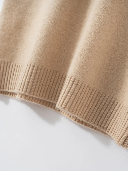 100% Cashmere Sweater Long Dress New Women High Turn-down Collar Pullover  Soft Cosy Autumn Winter Casual Solid Knitwear Dress Badiee Stylez