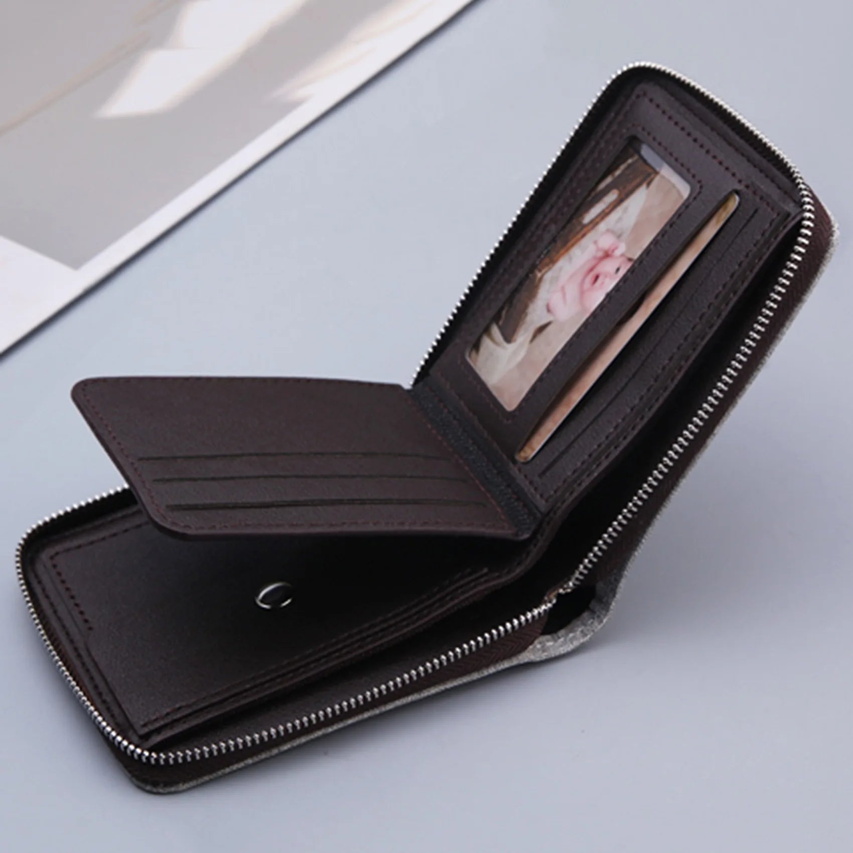 Short Men Wallets Slim Classic Coin Pocket Photo Holder Small Male Wallet Print Quality Card Holder Canvas Men Purses