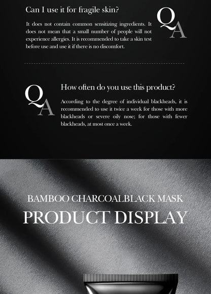 Blackhead Remover Mask Bamboo Charcoal Shrink Pores Acne Black Head Removal Cream Nose Cleansing Black Peel Off Masks Skin Care