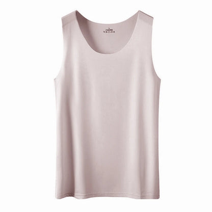Women Summer Ice Silk Seamless Top Basic Sleeveless O-Neck Racerback Athletic Thin Shirts Plain Solid Color Yoga Quick Dropship Pink