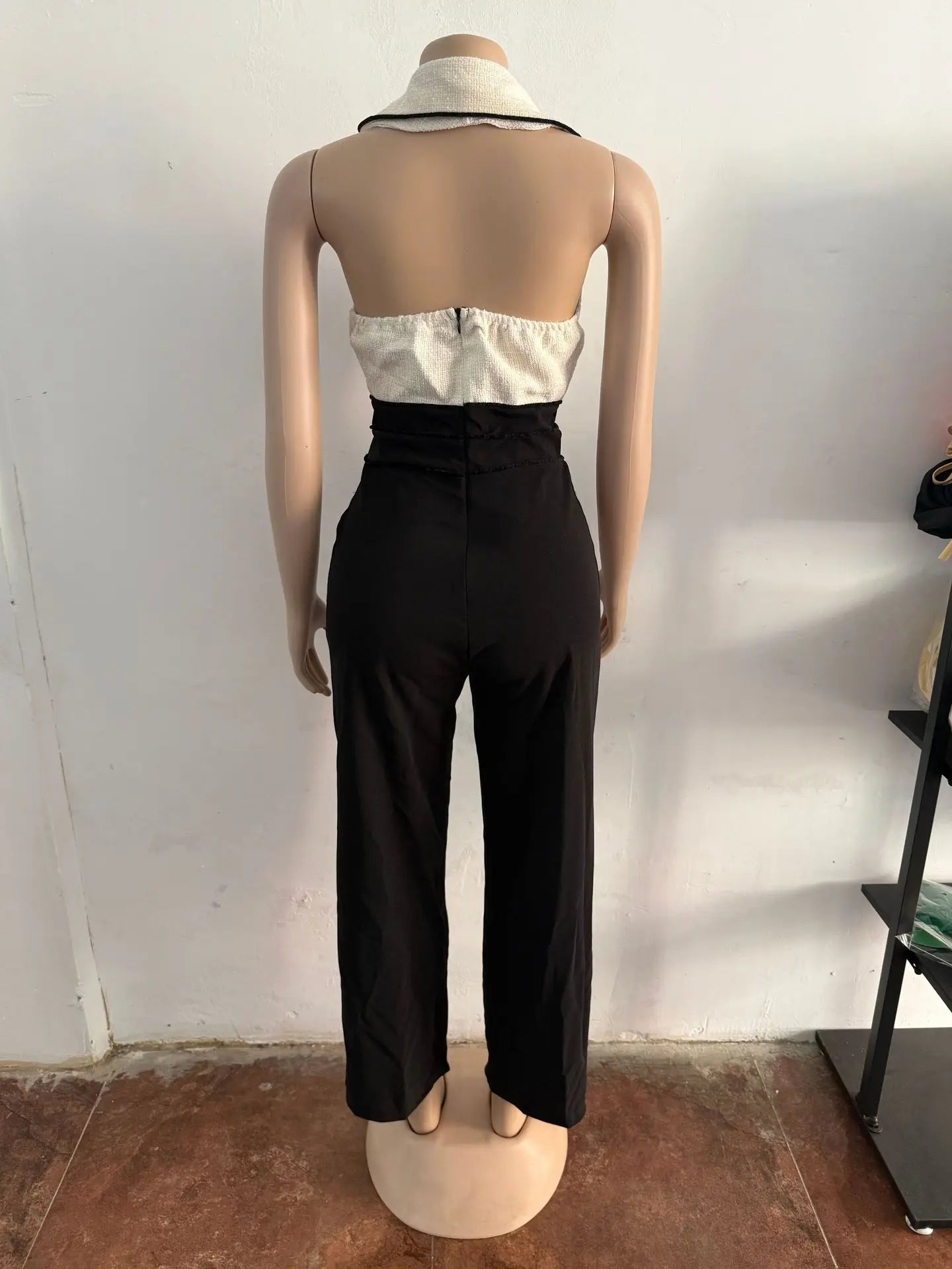 Elegent Office Lady Jumpsuits for Women Full Length Summer V Neck Sleeveless Blazer Jumpsuit High Waist Sexy Backless Jumpsuit Badiee Stylez