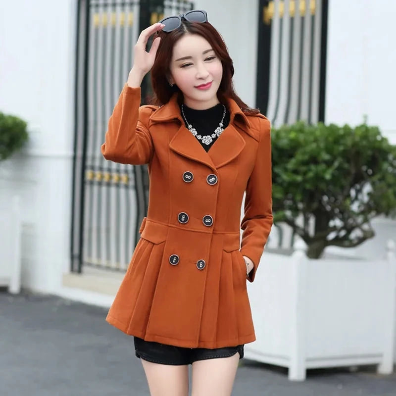Women's Suit Woolen Coat 2024 Autumn Winter Age Reduction Elegant Ladies Wool Coat Appear Thin Fashion Short Lady Outerwear