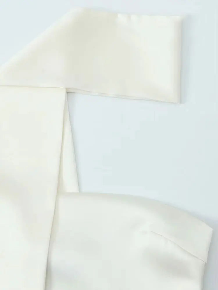 TRZA Women Sexy Fashion With Scarf Strapless Bustier Tops Straight Neck Side Zipper Female Camis Mujer