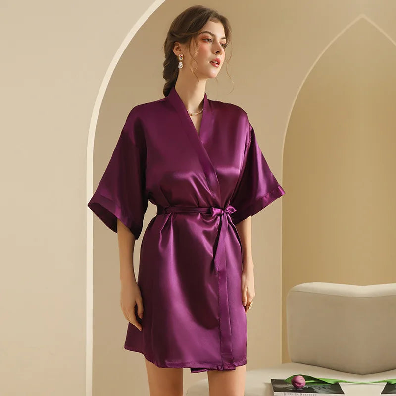 Personalized Text Logo Wedding Bathrobe Bridal Robe Bride Bridesmaid Wedding Robes Woman Bachelorette Hen Party purple robe