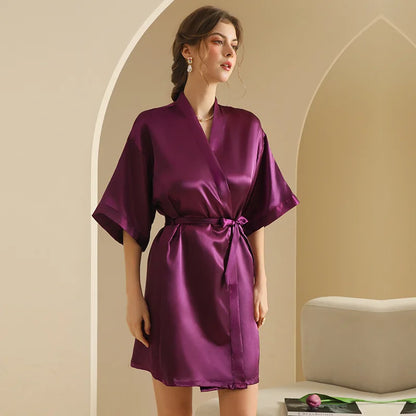 Personalized Text Logo Wedding Bathrobe Bridal Robe Bride Bridesmaid Wedding Robes Woman Bachelorette Hen Party purple robe