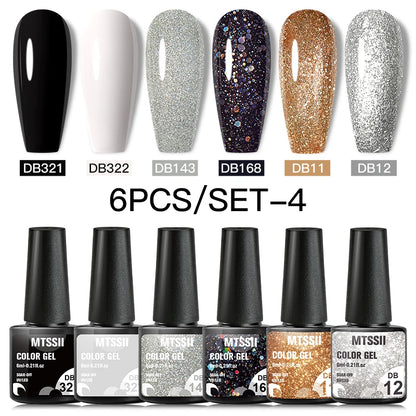 10PCS/Set Gel Nail Polish Set 125 Colors Glitter Semi Permanent Hybrid Gel Varnishes Base Top Coat Soak Off UV LED Nail Art Gel