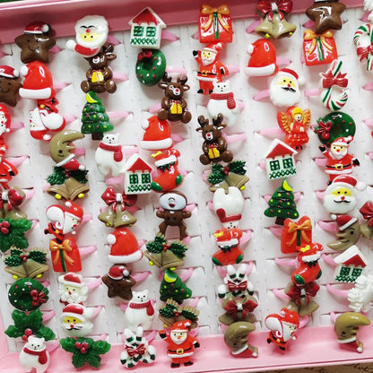 10pcs/lot Children's Cartoon Rings Candy Flower Animal Bow Shape Ring Set Mix Finger Jewellery Rings Kid Girls Toys Anillo 49