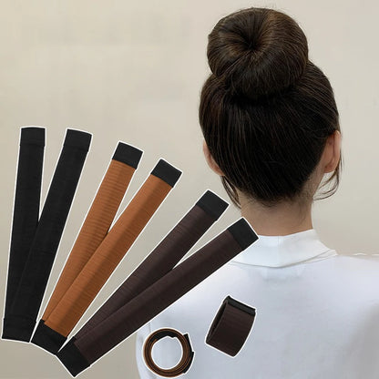 Lady Girl Hair Accessories Sweet French Dish Made Hair Band Ball Twist Magic DIY Tool Bun Maker Synthetic Donuts Bud Head Band Badiee Stylez