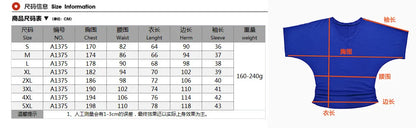 Women V Neck Short Sleeve Pleated Loose T-shirts Summer Lady Batwing Sleeve Oversized S-5XL Tee Shirt Tops OUYMFZ-A1375