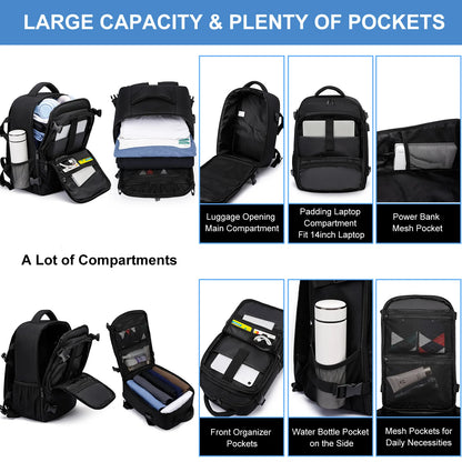 Geestock ryanair 40x25x20 Aircraft Backpack Multifunctional Travel Backpack CarryOn Cabin Luggage Waterproof 14" Laptop Backpack