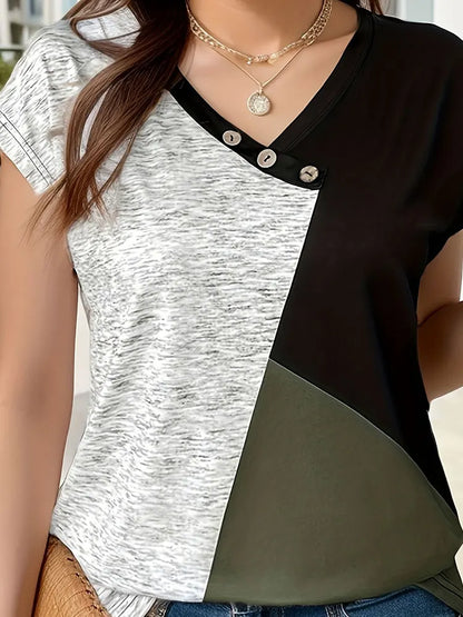 Women's plus size shirt summer chic elegant shirt casual women's fashionable shirt